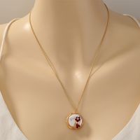 Retro Alloy Jewelry Hand-wound Simulation Natural Stone Red Flower Single-layer Necklace main image 6