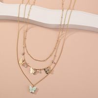 Fashion Alloy Butterfly Tassel Pendent Multi-layer Necklace Fashion Women's Necklace main image 4
