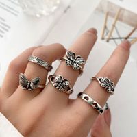 Creative Hollow Heart Shaped Butterfly Ring Set Six-piece Set main image 1