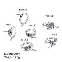Creative Hollow Heart Shaped Butterfly Ring Set Six-piece Set main image 4