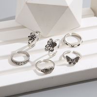 Creative Hollow Heart Shaped Butterfly Ring Set Six-piece Set main image 5
