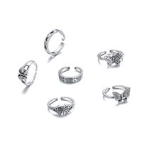Creative Hollow Heart Shaped Butterfly Ring Set Six-piece Set main image 6