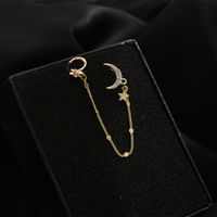 Simple Star And Moon Alloy Inlaid Crystal Ear Bone Clip Wholesale main image 5