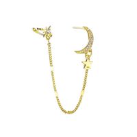 Simple Star And Moon Alloy Inlaid Crystal Ear Bone Clip Wholesale main image 6