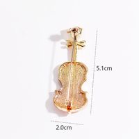Jewelry Crystal Violin Brooch Fashion Alloy Suit Accessories main image 2