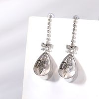 Jewelry Bow Maple Leaf Simple Hollow Water Drop Long Earrings Wholesale main image 2