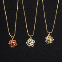 New Copper-plated Real Gold Oil Drop Eye Pendant Geometric Spherical Jewelry Necklace main image 1