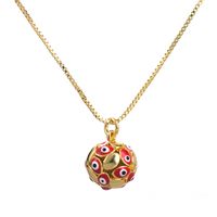 New Copper-plated Real Gold Oil Drop Eye Pendant Geometric Spherical Jewelry Necklace main image 6