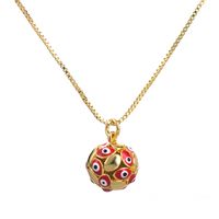 Nouveau Collier De Bijoux Sphérique Géométrique Pendentif Oeil Goutte D&#39;huile En Or Véritable Plaqué Cuivre main image 6