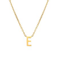 Simple 26 English Letters Titanium Steel Glossy Heart Pendant Clavicle Chain Female main image 6