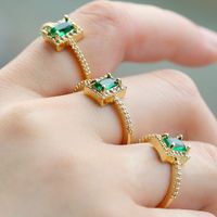 Cubic Zirconia Open Adjustable Women's Simple Index Finger Copper Ring Women's Fashion main image 1