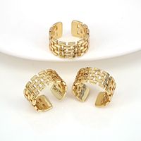 New Simple Adjustable Open Female Copper Gold-plated Retro Ring main image 2