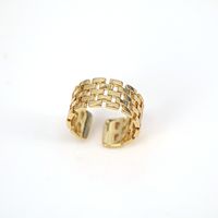 New Simple Adjustable Open Female Copper Gold-plated Retro Ring main image 3