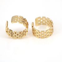 New Simple Adjustable Open Female Copper Gold-plated Retro Ring main image 5