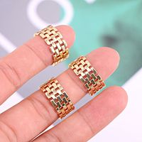 New Simple Adjustable Open Female Copper Gold-plated Retro Ring main image 6