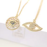 Retro Devil's Eye Pendan Copper Zircon Electroplating Necklace Jewelry main image 2