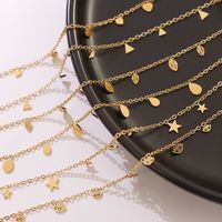 Fashion Geometric Star Oval Leaf Pendant Necklace Female Titanium Steel 18k Trend Jewelry main image 1