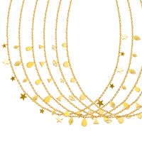Fashion Geometric Star Oval Leaf Pendant Necklace Female Titanium Steel 18k Trend Jewelry main image 6
