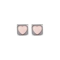 Simple Fashion Square Heart Shaped Contrast Color Copper Earrings Wholesale main image 6