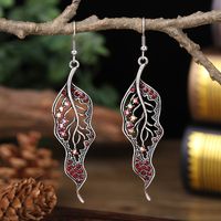 New Long Leaf Simple Women's Colored Diamond Accessories Alloy Earrings main image 6