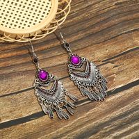 Vintage Multi-layer Hollow Geometric Inlaid Glass Retro Earrings Wholesale main image 5