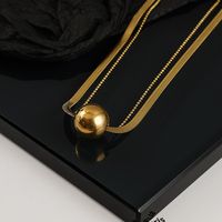 Fashion Titanium Steel Stacked Small Gold Ball Pendent Clavicle Chain main image 3
