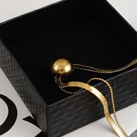 Fashion Titanium Steel Stacked Small Gold Ball Pendent Clavicle Chain main image 4