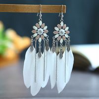 Retro Chain Tassel Feather Jewelry Creative Long Earrings Wholesale main image 2