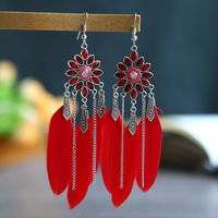 Retro Chain Tassel Feather Jewelry Creative Long Earrings Wholesale main image 6