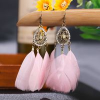 Fashion Hollow Geometric Water Drop Point Drill Feather Drop Earrings Wholesale main image 2