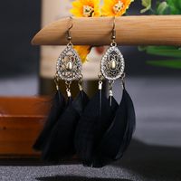 Fashion Hollow Geometric Water Drop Point Drill Feather Drop Earrings Wholesale main image 3