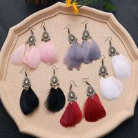 Fashion Hollow Geometric Water Drop Point Drill Feather Drop Earrings Wholesale main image 4