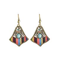 Retro Bell-shaped Antique Women's Diamond-encrusted Fabric Woven Alloy Earrings main image 5