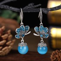 Fashion New Butterfly Opal Diamond Alloy Earrings Wholesale main image 5