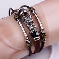 Fashion Ethnic Jewelry Multi-layer Leather Rope Alloy Bracelet main image 5