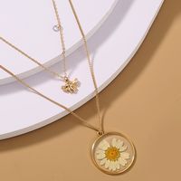 Collier Pendentif Chrysanthème Naturel Multicouche En Résine D&#39;abeille De Mode Créative sku image 1