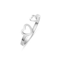 Fashion Open Titanium Steel Bow Heart Cross Fashion Not Fade Ring Jewelry sku image 5