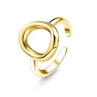 14k Gold Stainless Steel Women's Simple Fashion O-shaped Open Three-dimensional Glossy Ring sku image 2