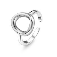14k Gold Stainless Steel Women's Simple Fashion O-shaped Open Three-dimensional Glossy Ring sku image 1