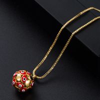 New Copper-plated Real Gold Oil Drop Eye Pendant Geometric Spherical Jewelry Necklace sku image 1