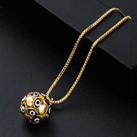New Copper-plated Real Gold Oil Drop Eye Pendant Geometric Spherical Jewelry Necklace sku image 3