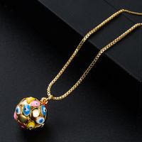 New Copper-plated Real Gold Oil Drop Eye Pendant Geometric Spherical Jewelry Necklace sku image 6