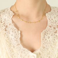 Fashion Geometric Star Oval Leaf Pendant Necklace Female Titanium Steel 18k Trend Jewelry sku image 2