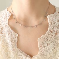 Fashion Geometric Star Oval Leaf Pendant Necklace Female Titanium Steel 18k Trend Jewelry sku image 8
