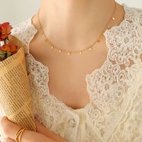 Fashion Geometric Star Oval Leaf Pendant Necklace Female Titanium Steel 18k Trend Jewelry sku image 9