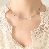 Fashion Geometric Star Oval Leaf Pendant Necklace Female Titanium Steel 18k Trend Jewelry sku image 11