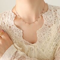 Fashion Geometric Star Oval Leaf Pendant Necklace Female Titanium Steel 18k Trend Jewelry sku image 15