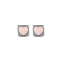 Simple Fashion Square Heart Shaped Contrast Color Copper Earrings Wholesale sku image 1