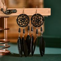 Fashion Feather Tassel Long Dream Catcher Water Drop Earrings sku image 18