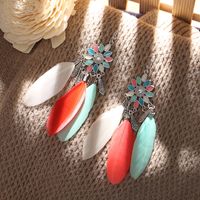 Retro Chain Tassel Feather Jewelry Creative Long Earrings Wholesale sku image 3